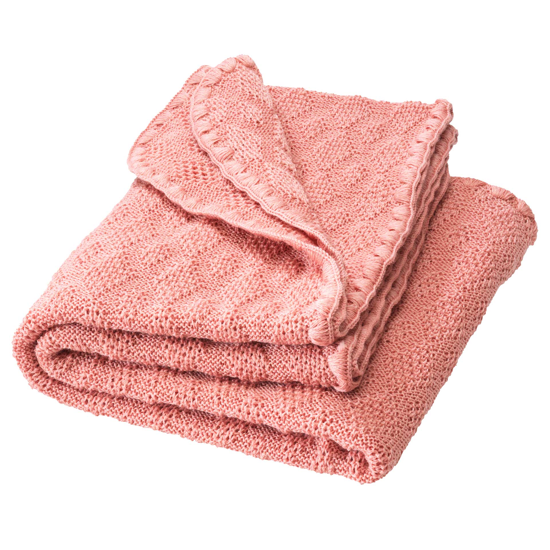 disana Woll-Babydecke, Softpink, aus 100% Bio-Merinowolle, im zeitlosen Ajour-Muster gestrickt, sehr weich und kuschelig